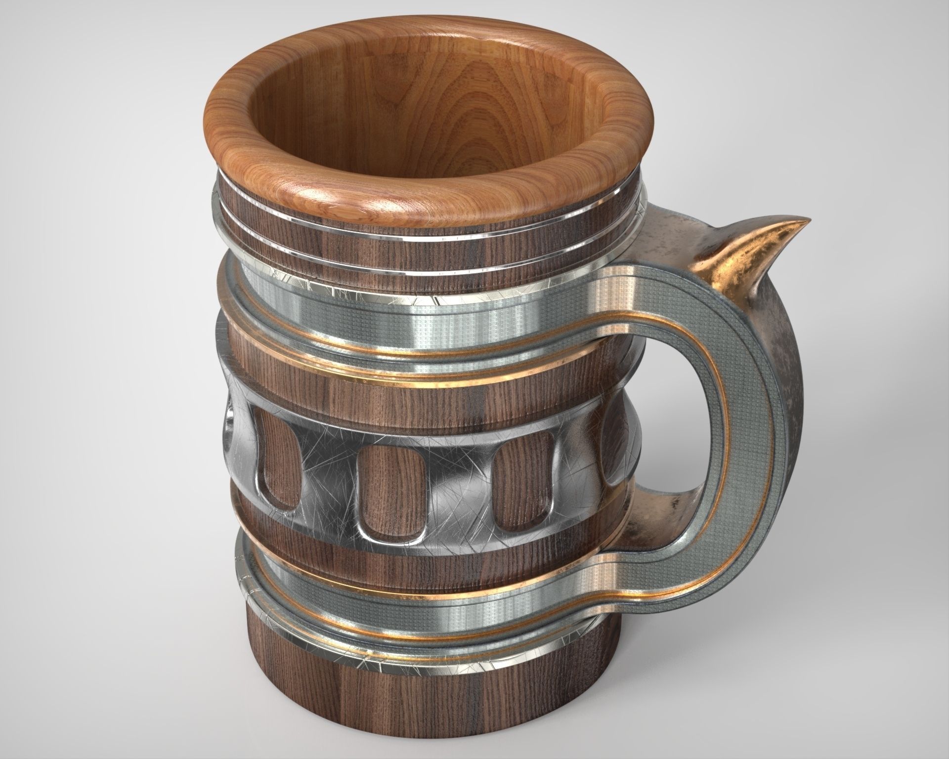 Beer Mug Low-poly 3D model_24