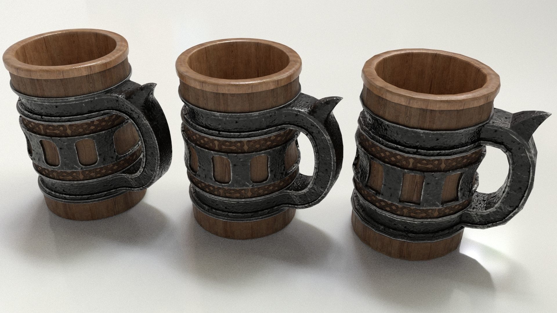 Beer Mug Low-poly 3D model_9