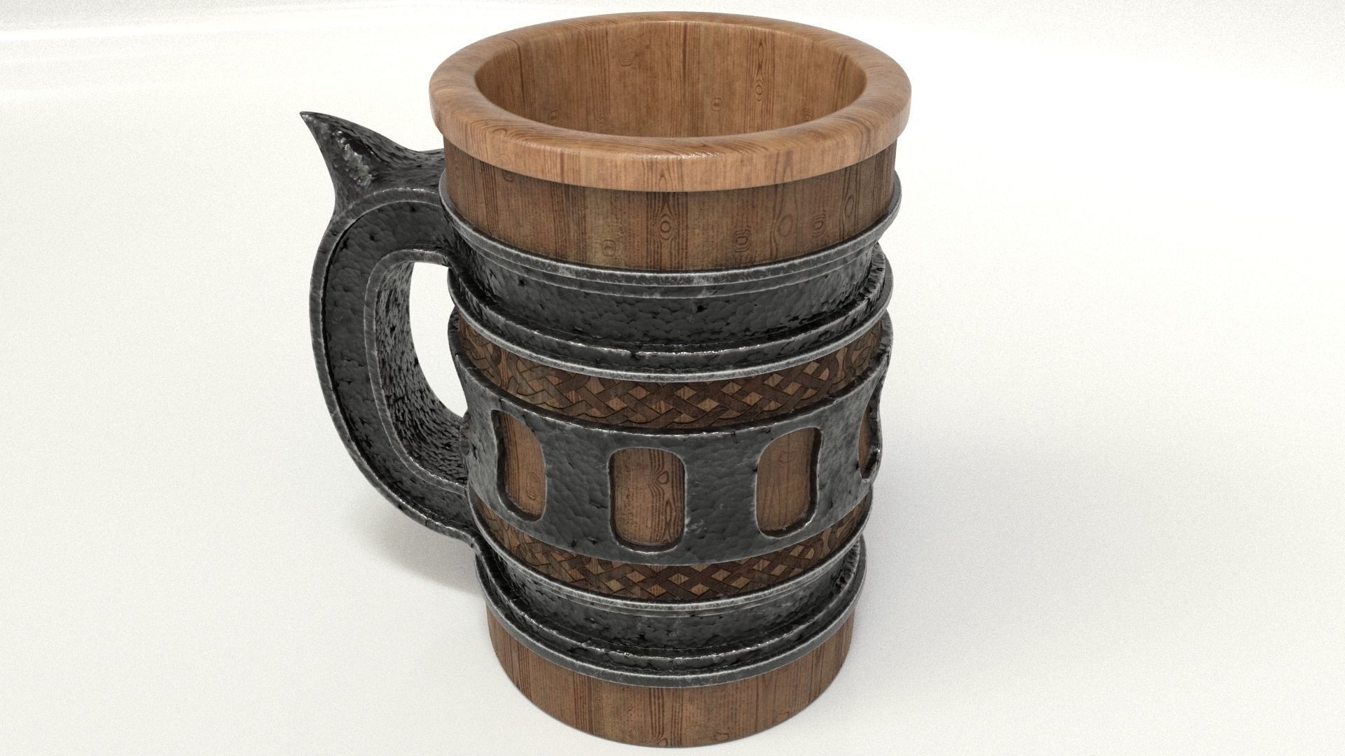 Beer Mug Low-poly 3D model_14