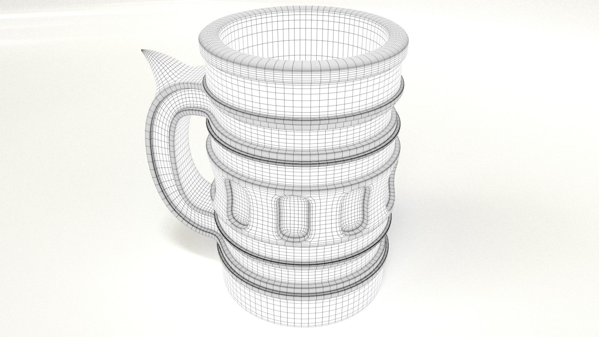 Beer Mug Low-poly 3D model_15