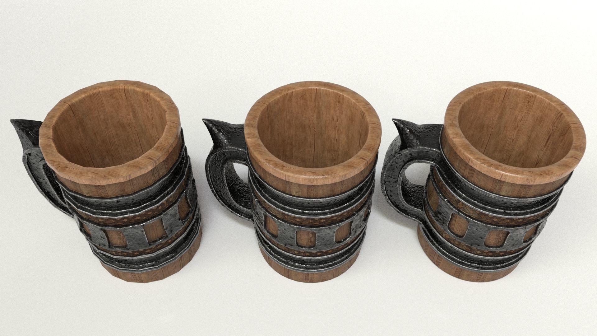 Beer Mug Low-poly 3D model_5