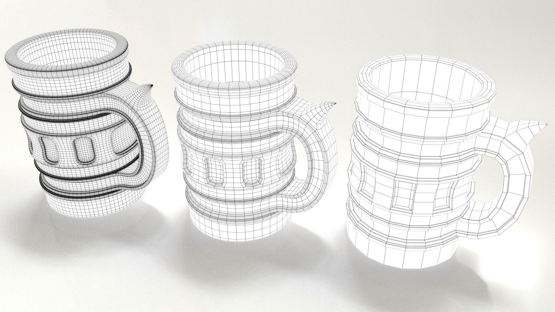 Beer Mug Low-poly 3D model_13