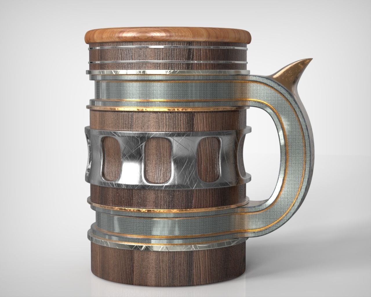 Beer Mug Low-poly 3D model_21