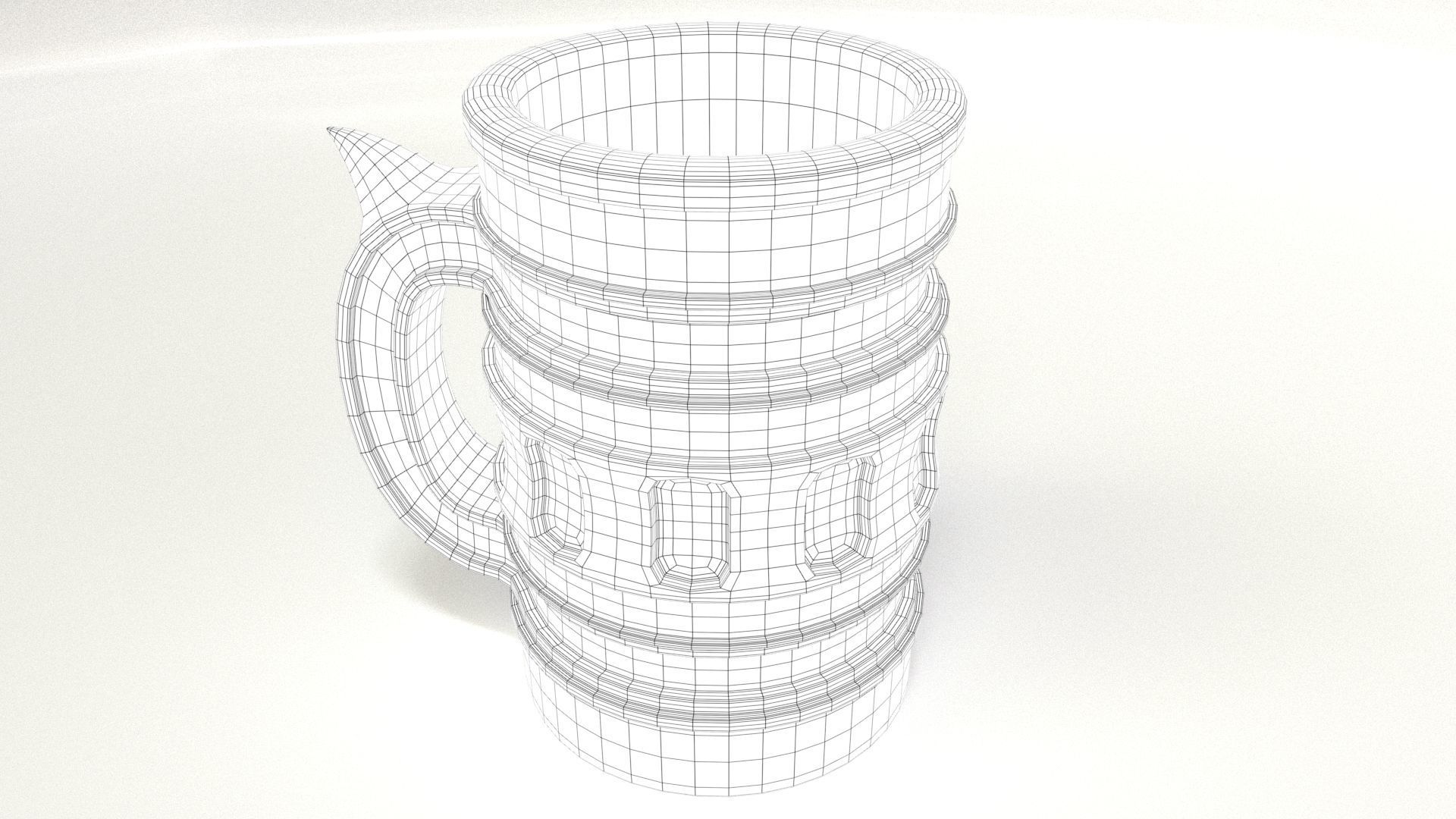 Beer Mug Low-poly 3D model_26