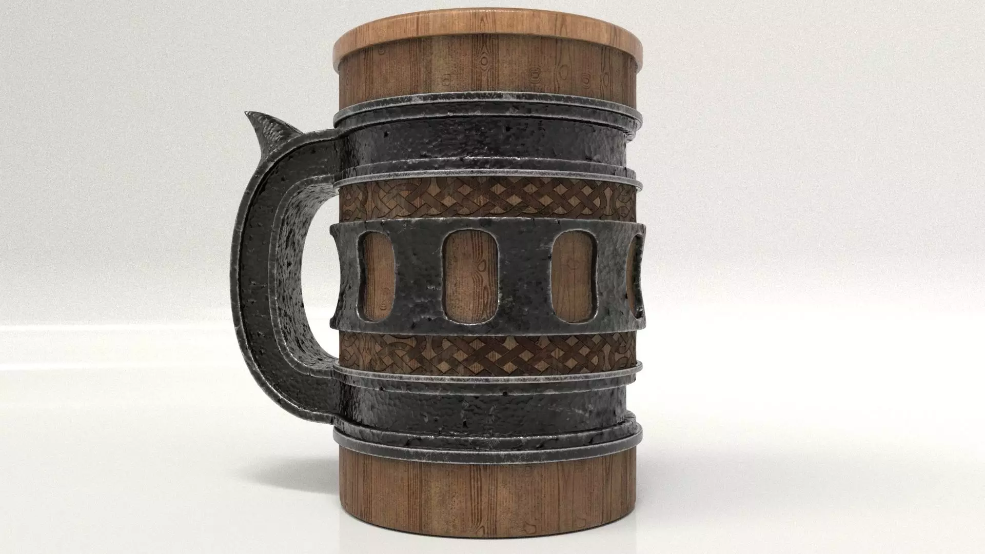 Beer Mug Low-poly 3D model_0
