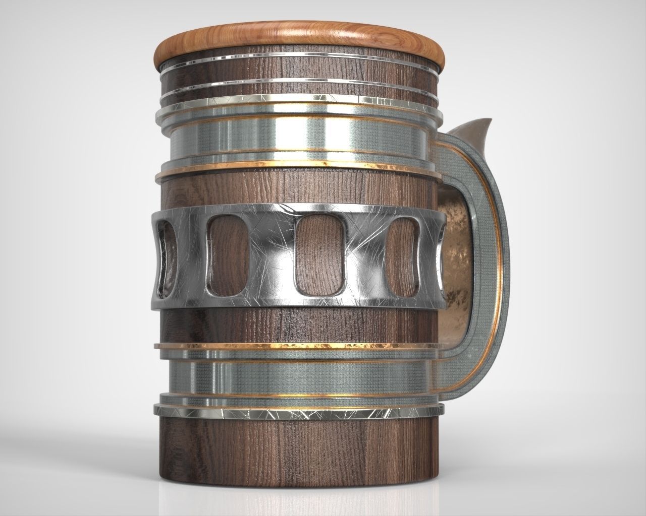 Beer Mug Low-poly 3D model_22