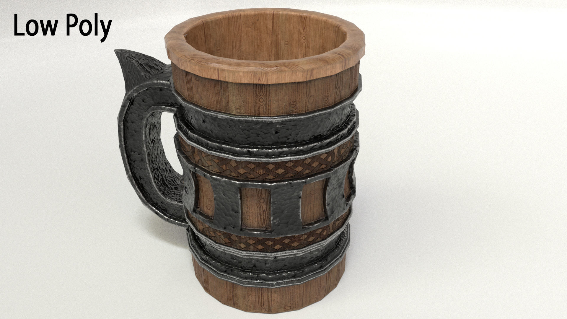 Beer Mug Low-poly 3D model_32