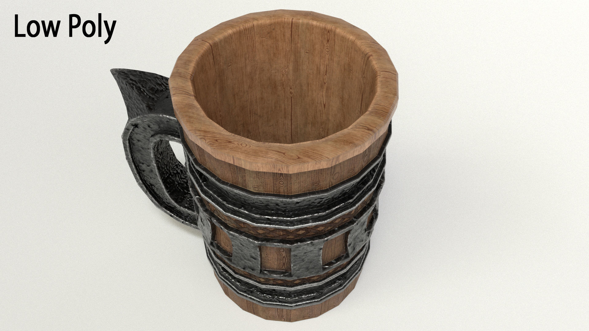 Beer Mug Low-poly 3D model_35