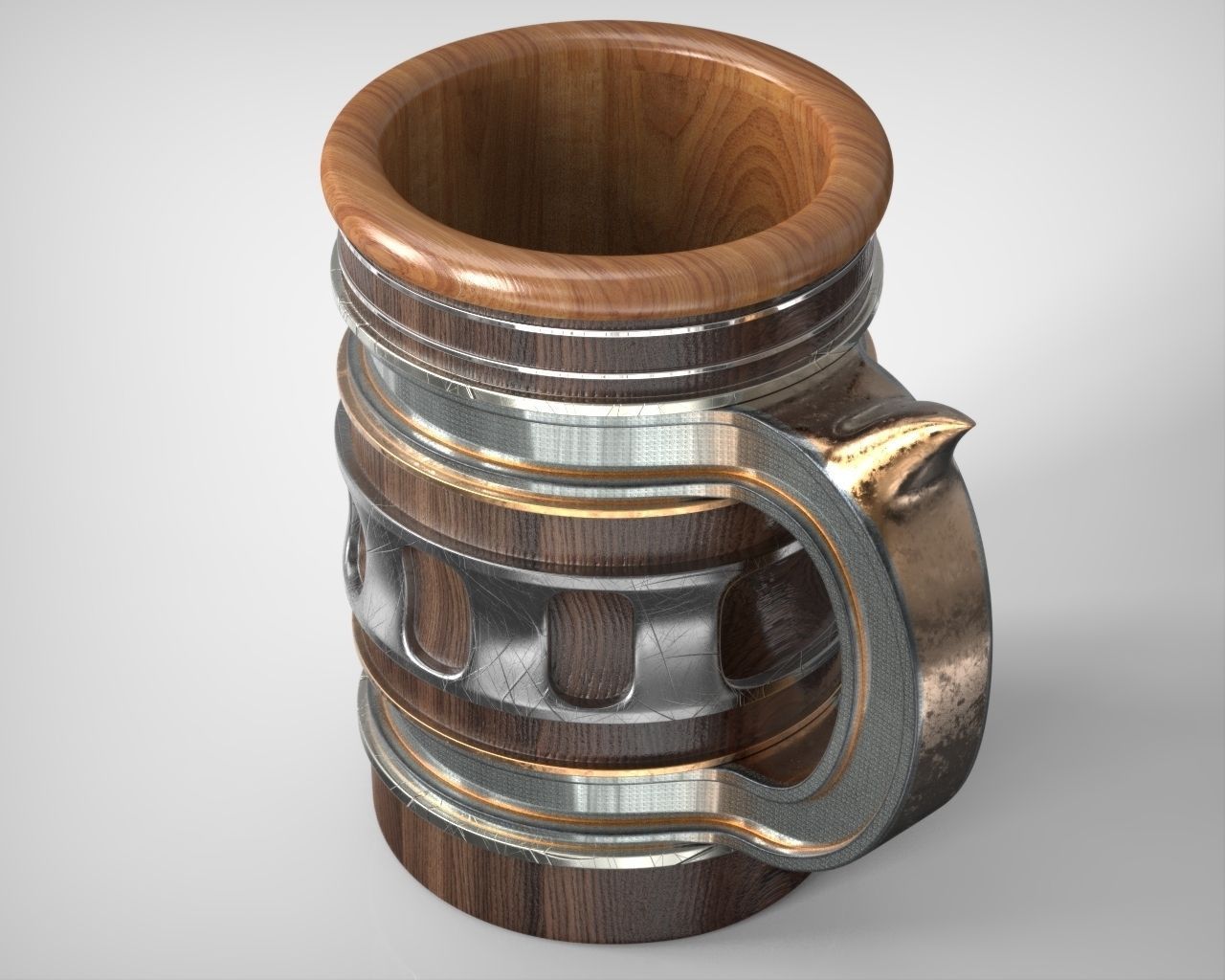 Beer Mug Low-poly 3D model_23