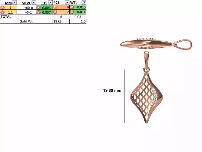 Light Weight Pendant STL OBJ FBX JCD Details