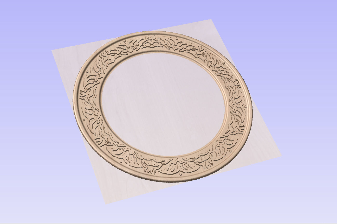 Round frame with waves ornament for pictures or mirror cnc 3D print model_6