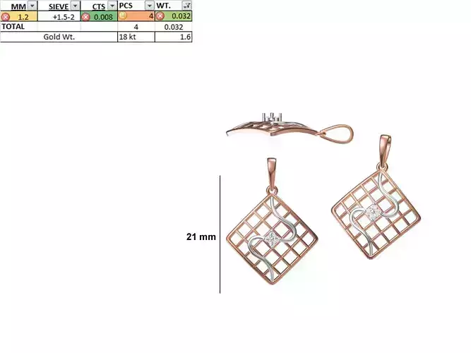 Light Weight Pendant STL OBJ FBX JCD Details