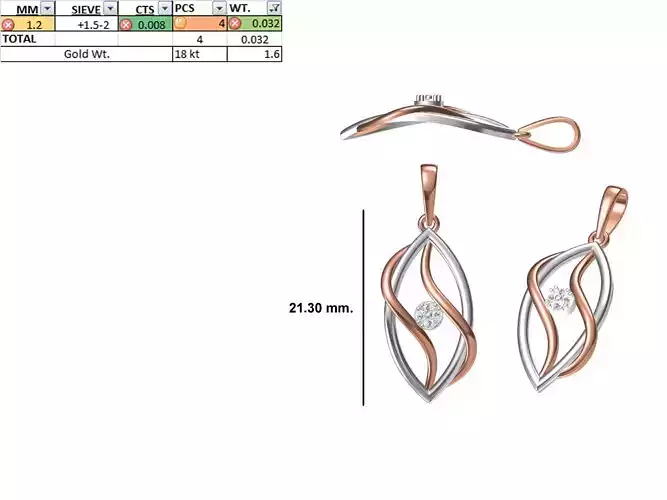 Light Weight Pendant STL OBJ FBX JCD Details