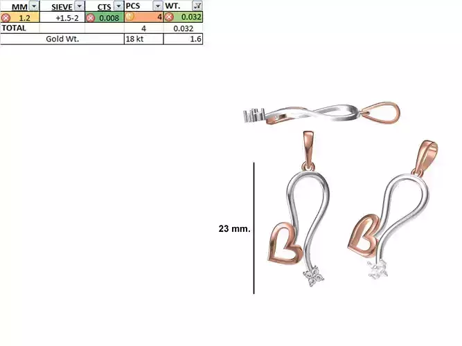 Heart Light Weight Pendant STL OBJ FBX JCD Details