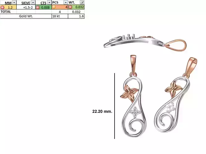 Light Weight Pendant STL OBJ FBX JCD Details