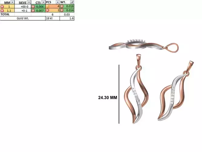 Light Weight Pendant STL OBJ FBX JCD Details