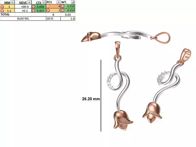 Light Weight Pendant STL OBJ FBX JCD Details