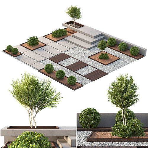 Environment with Plants Set 01 3D model