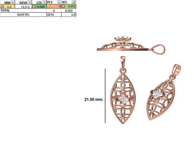Light Weight Pendant STL OBJ FBX JCD Details 3D print model