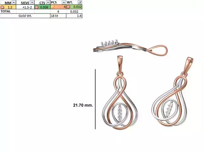 Light Weight Pendant STL OBJ FBX JCD Details