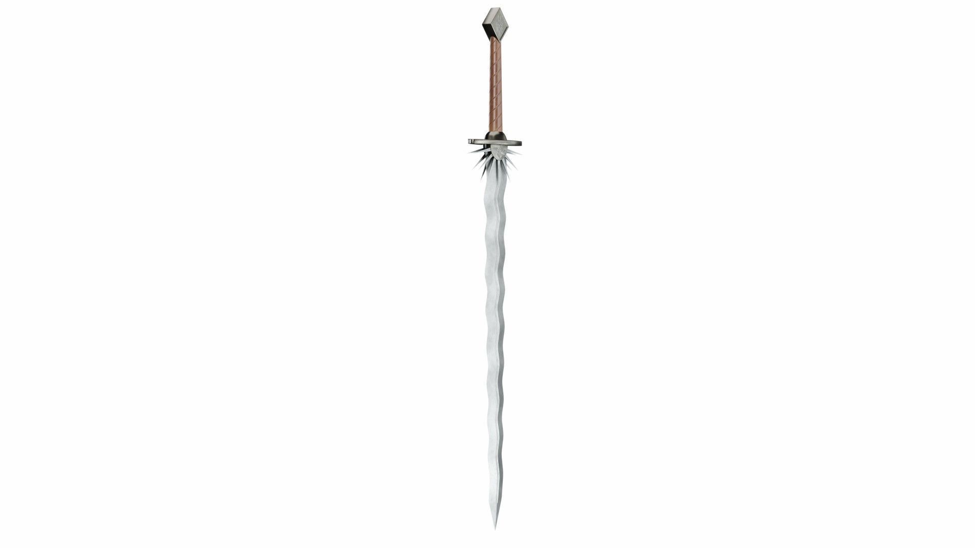 Wavy sword 3D model_2