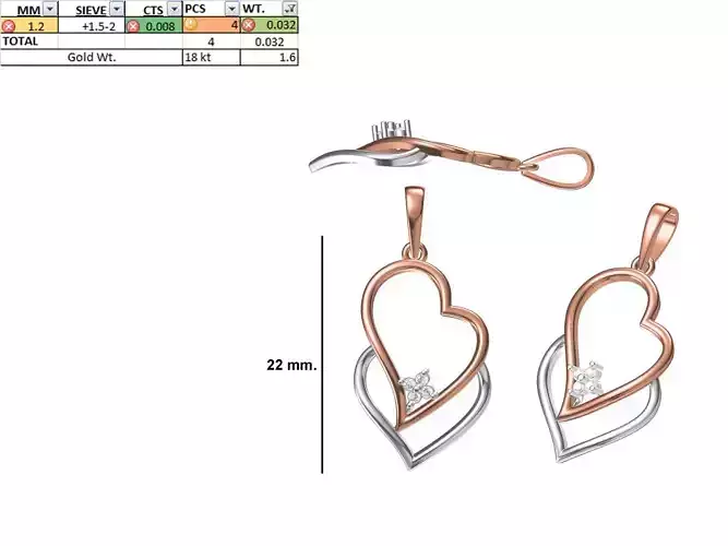 Heart Light Weight Pendant STL OBJ FBX JCD Details 3D print model