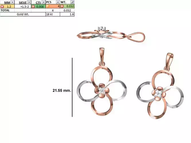 Light Weight Pendant STL OBJ FBX JCD Details