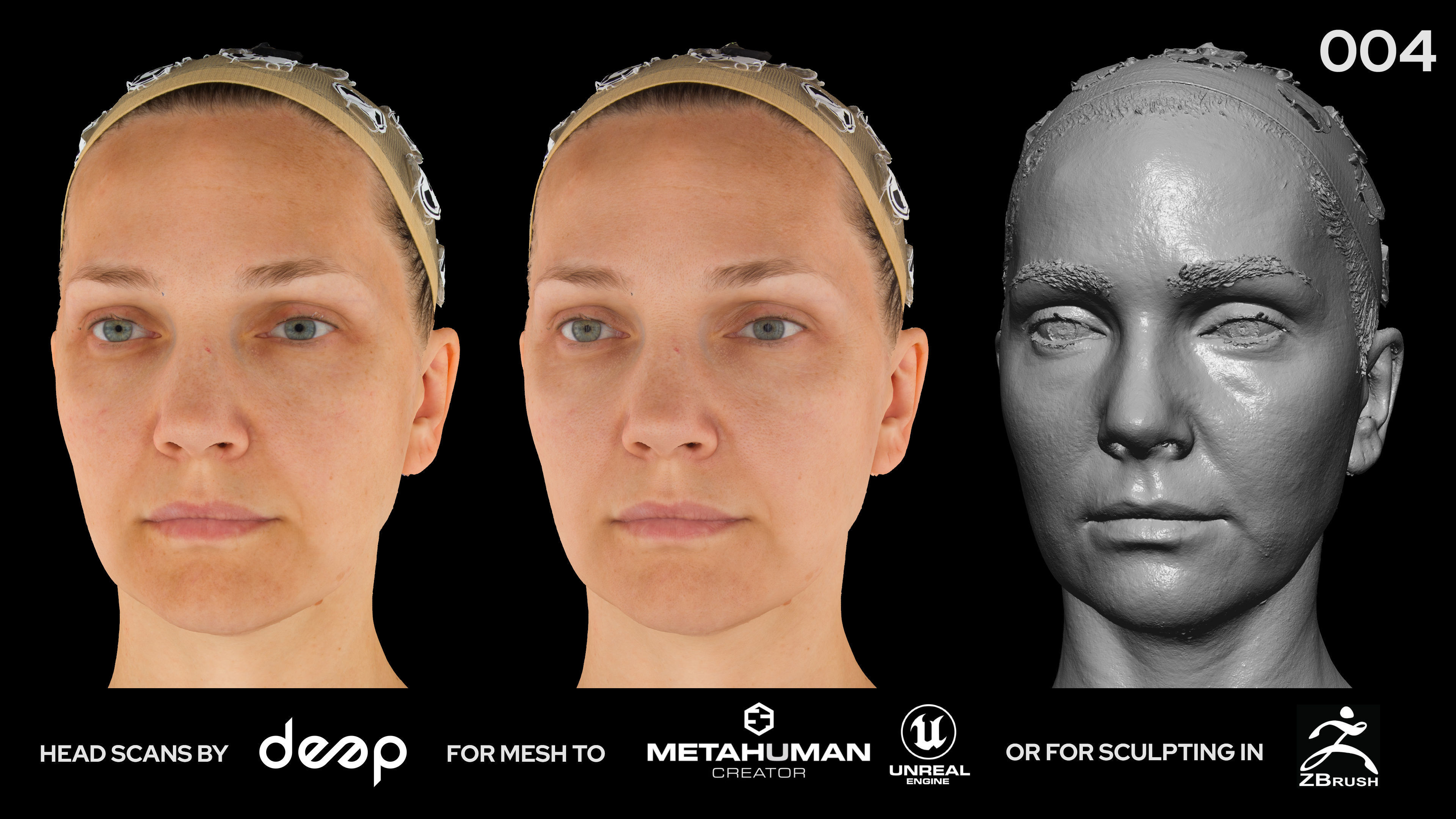 European Female 40s head scan 004 3D model_2