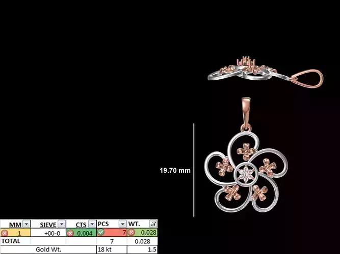 Light Weight Pendant STL OBJ FBX JCD Details