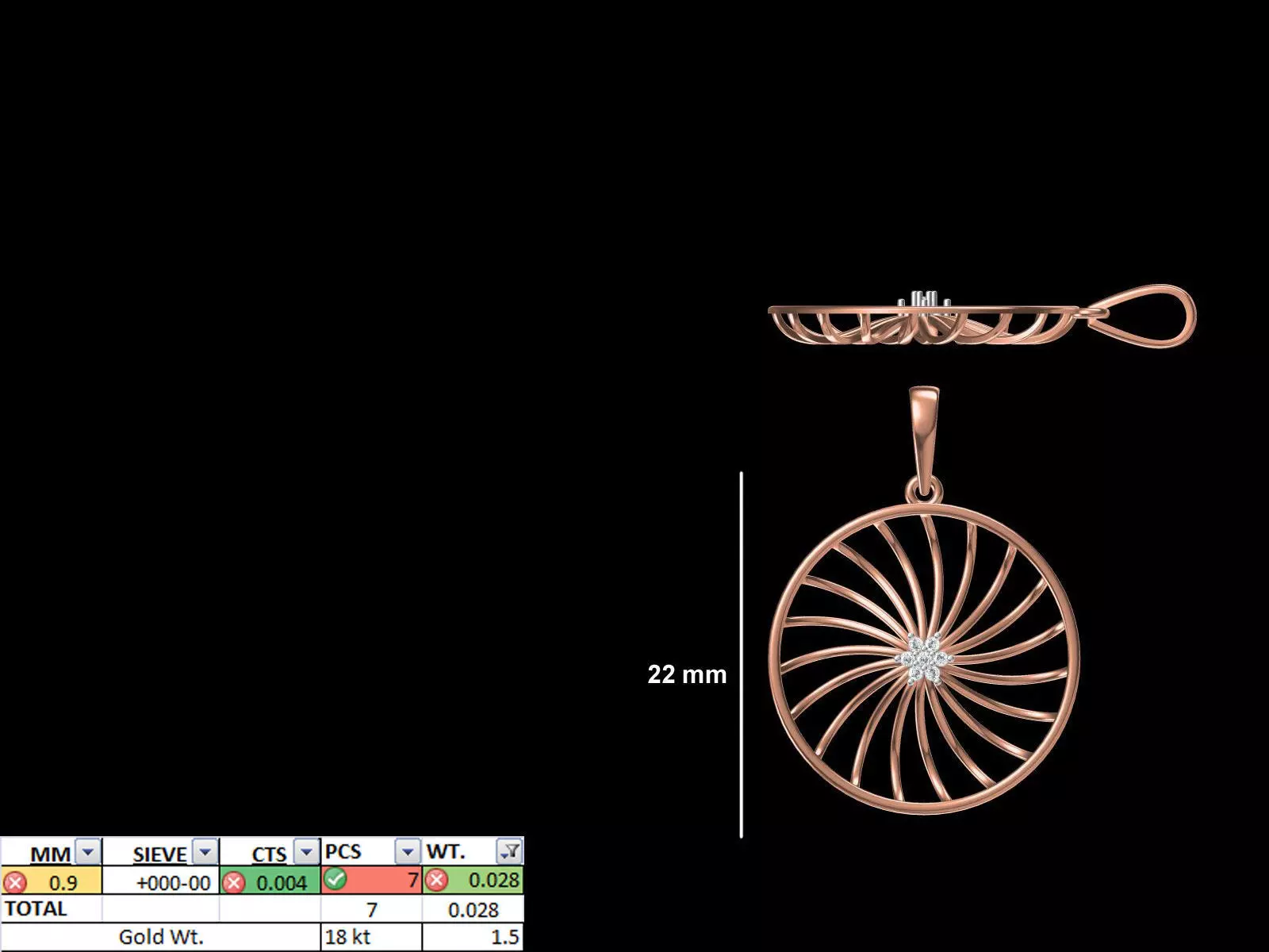 Light Weight Pendant STL OBJ FBX JCD Details 3D print model