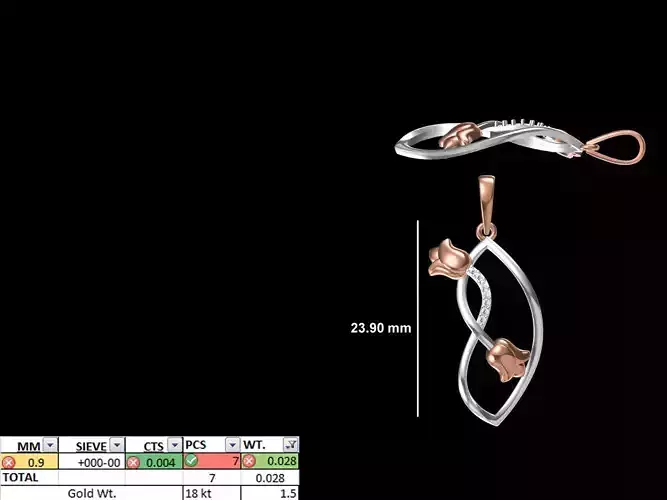 Light Weight Pendant STL OBJ FBX JCD Details