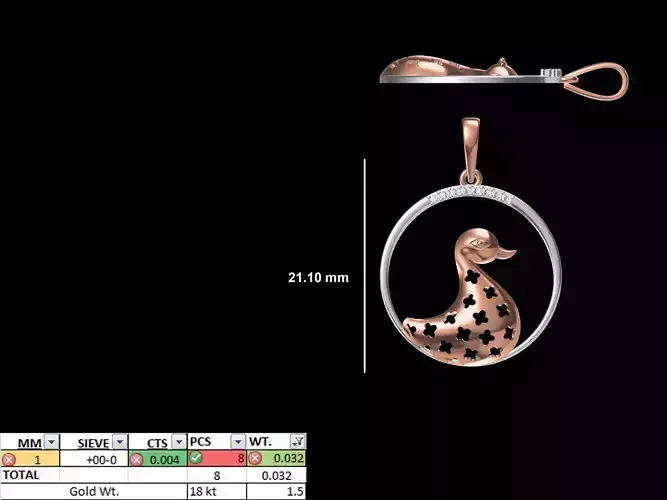 Light Weight Pendant STL OBJ FBX JCD Details