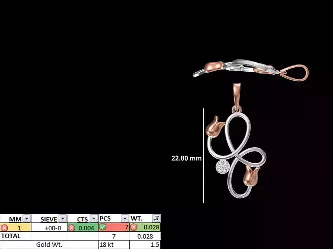 Light Weight Pendant STL OBJ FBX JCD Details