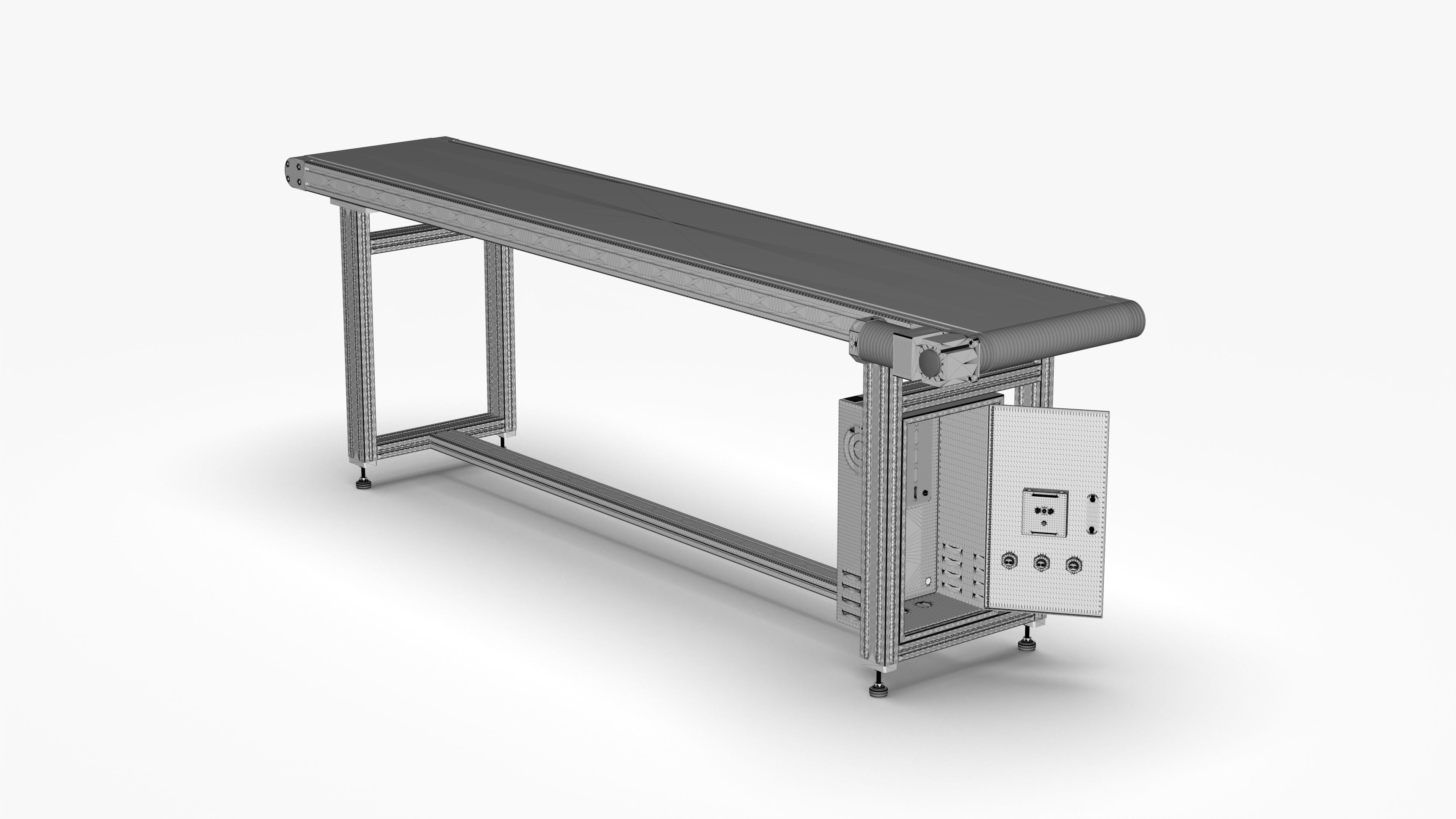 Conveyor Belt Assembly Line Free 3D model_13