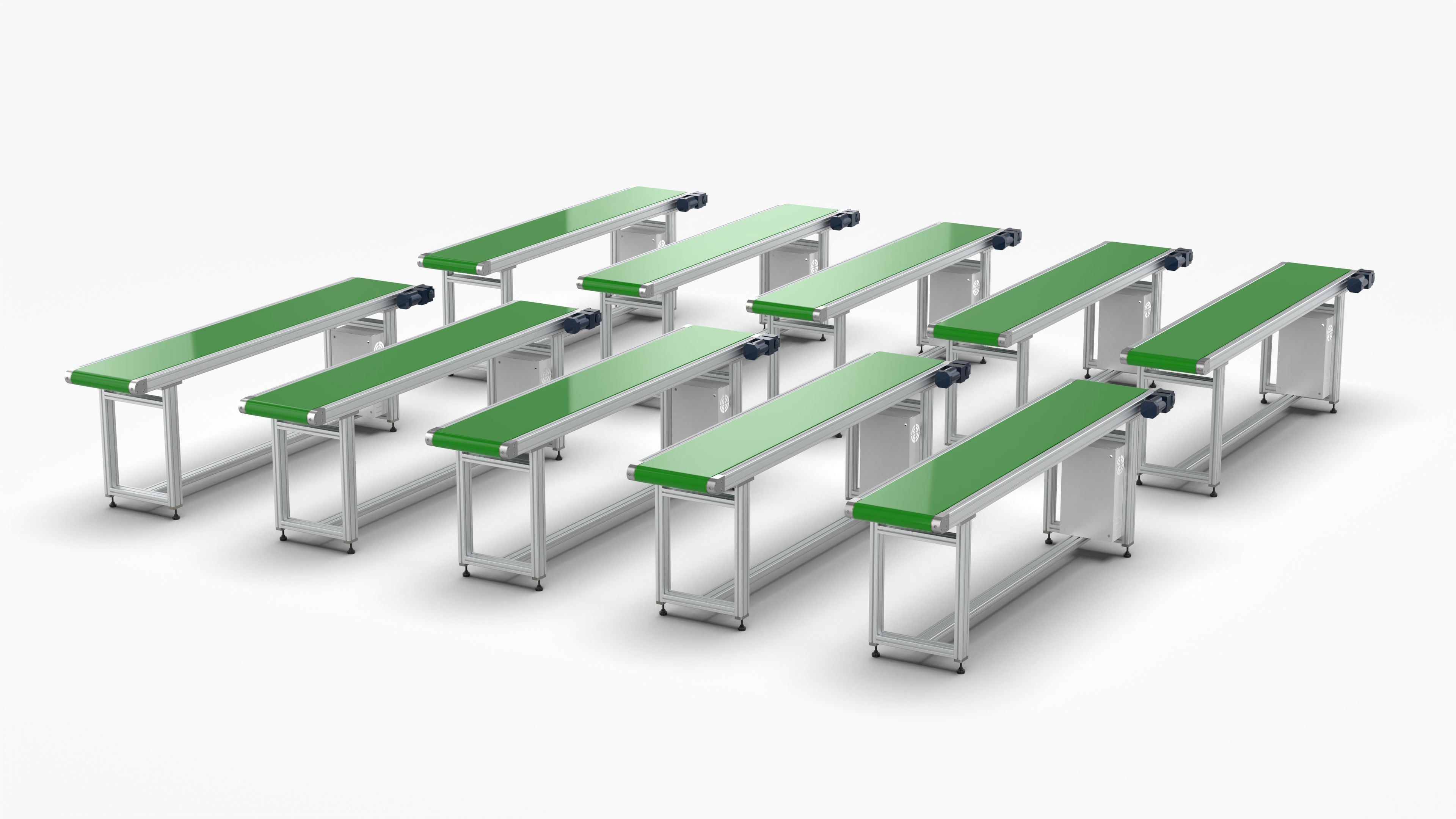 Conveyor Belt Assembly Line Free 3D model_10