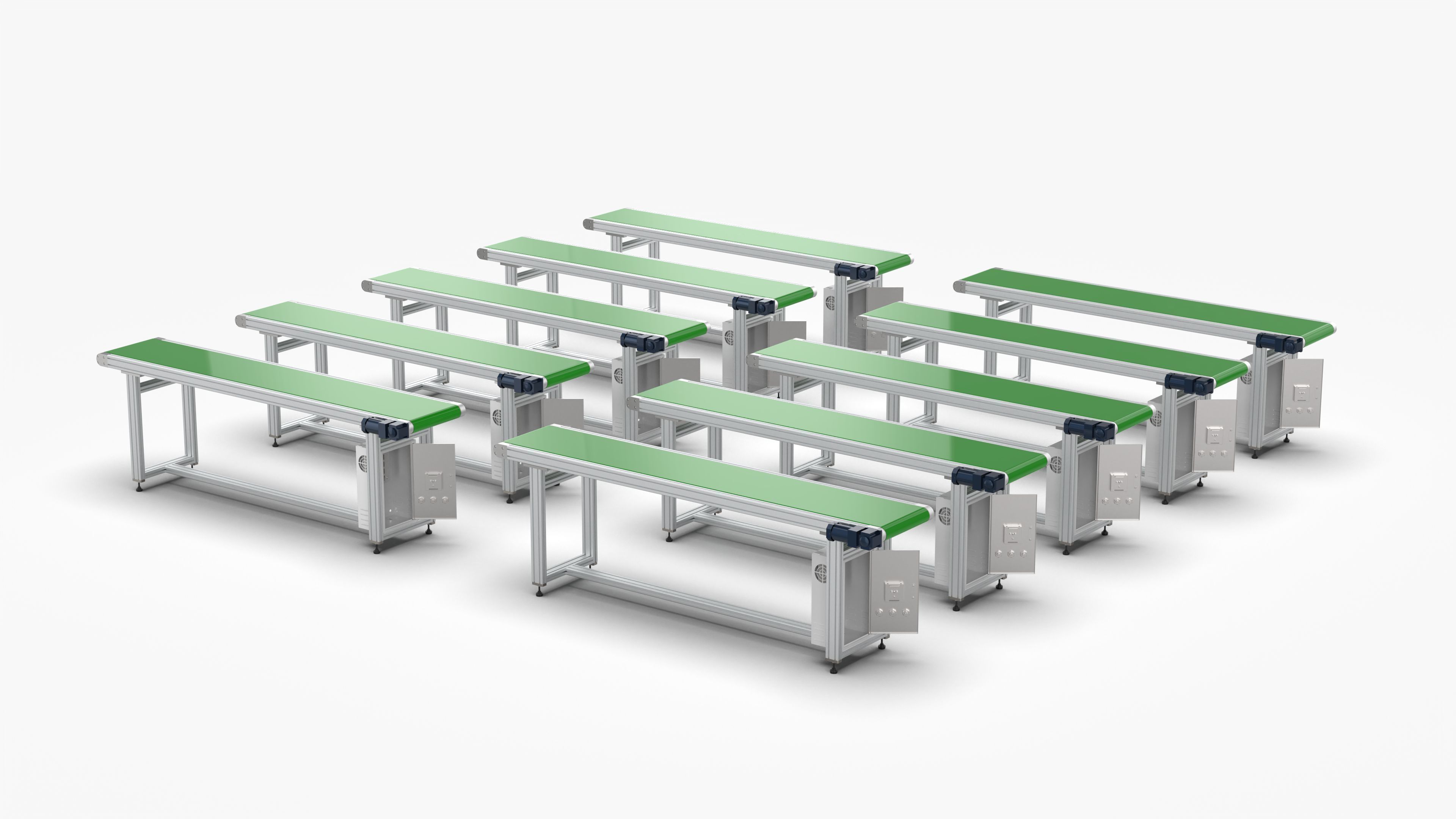 Conveyor Belt Assembly Line Free 3D model_11