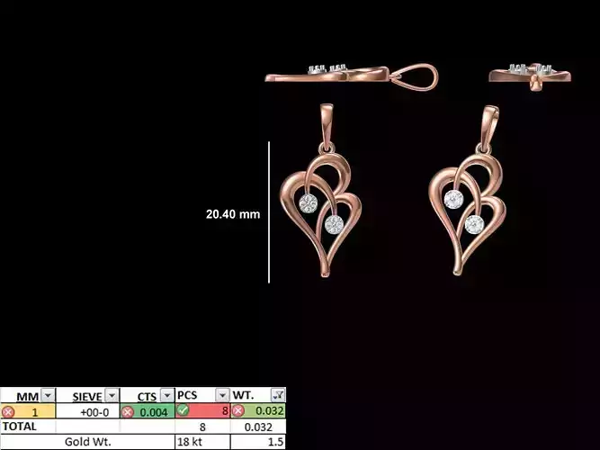 Light Weight Pendant STL OBJ FBX JCD Details