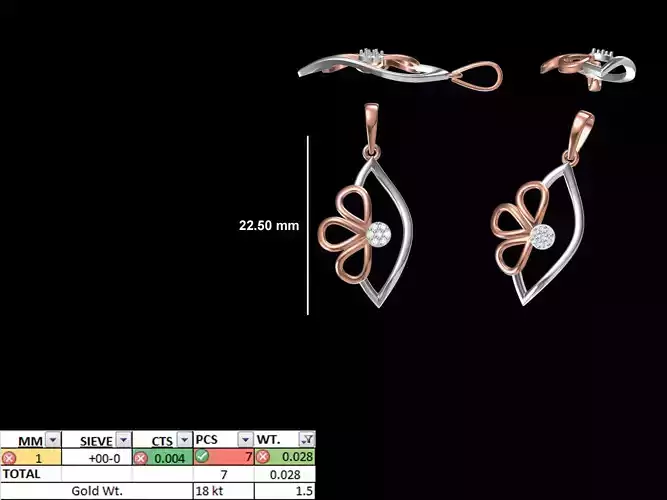 Light Weight Pendant STL OBJ FBX JCD Details