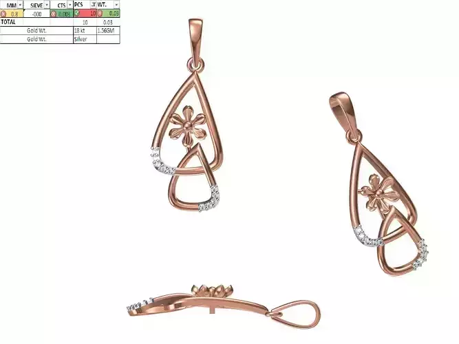 Light Weight Pendant STL OBJ FBX JCD Details