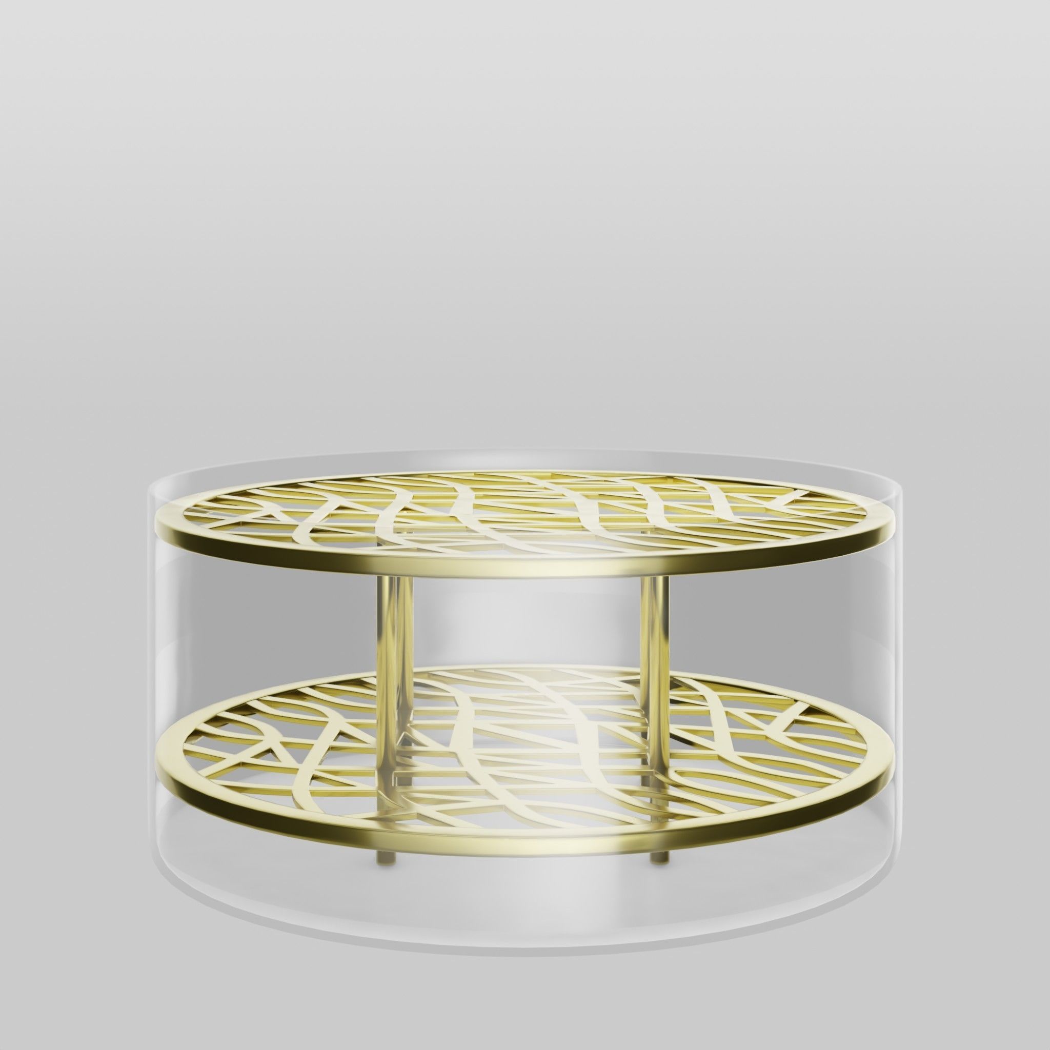 Meadow Vase Large Brass Low-poly 3D model_1