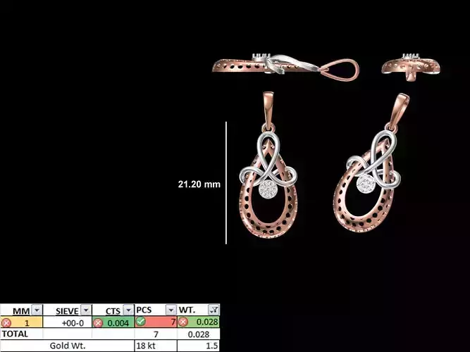 Light Weight Pendant STL OBJ FBX JCD Details