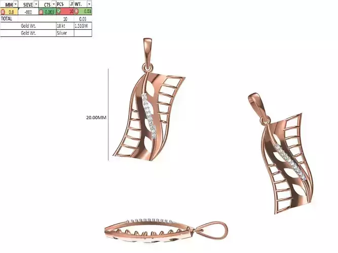 Light Weight Pendant STL OBJ FBX JCD Details