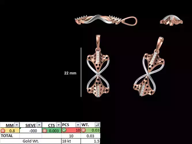 Light Weight Pendant STL OBJ FBX JCD Details