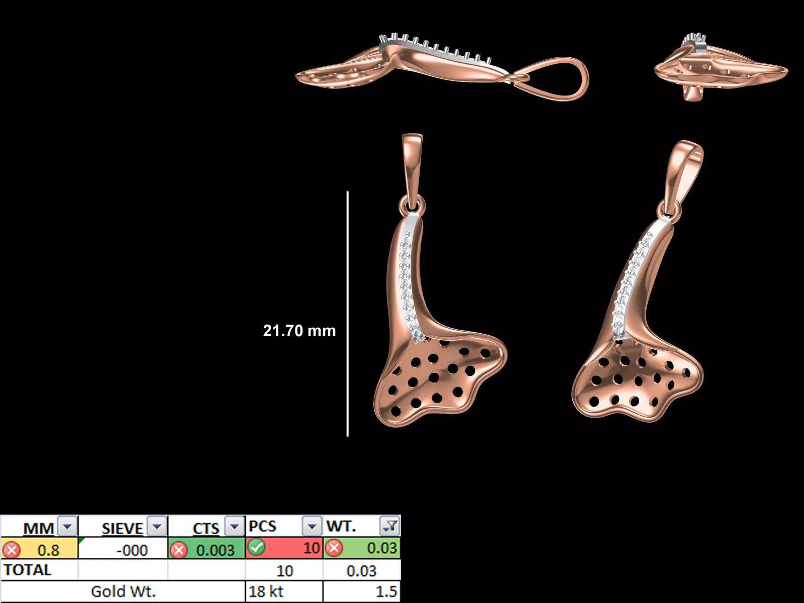 Light Weight Pendant STL OBJ FBX JCD Details 3D print model
