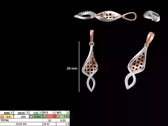 Light Weight Pendant STL OBJ FBX JCD Details 3D print model