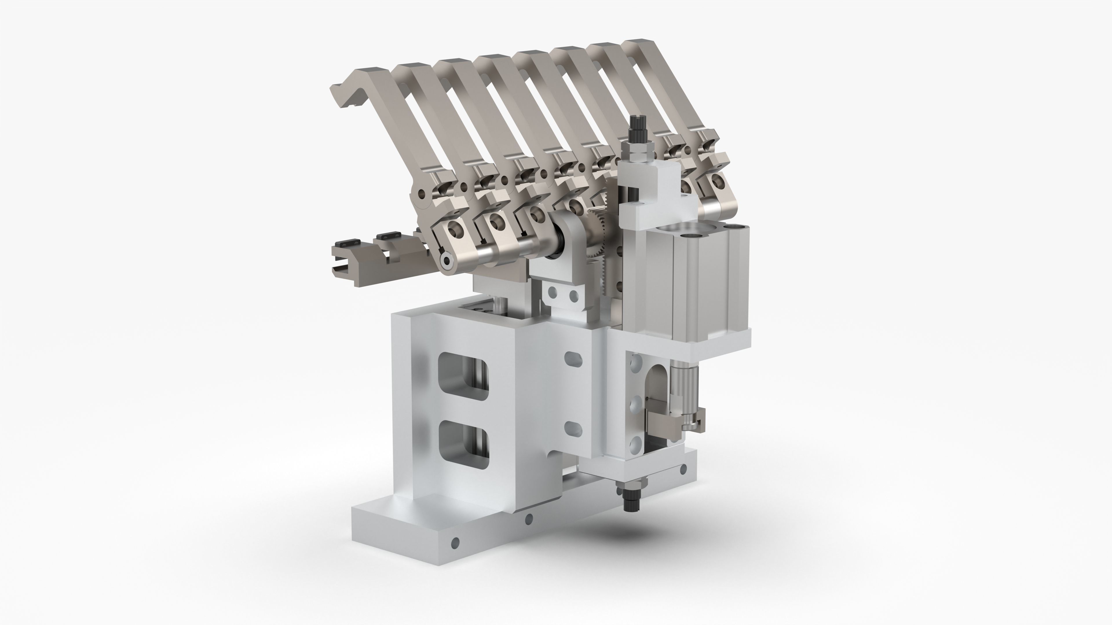 Rack and Pinion Gripper Mechanism 3D model_1