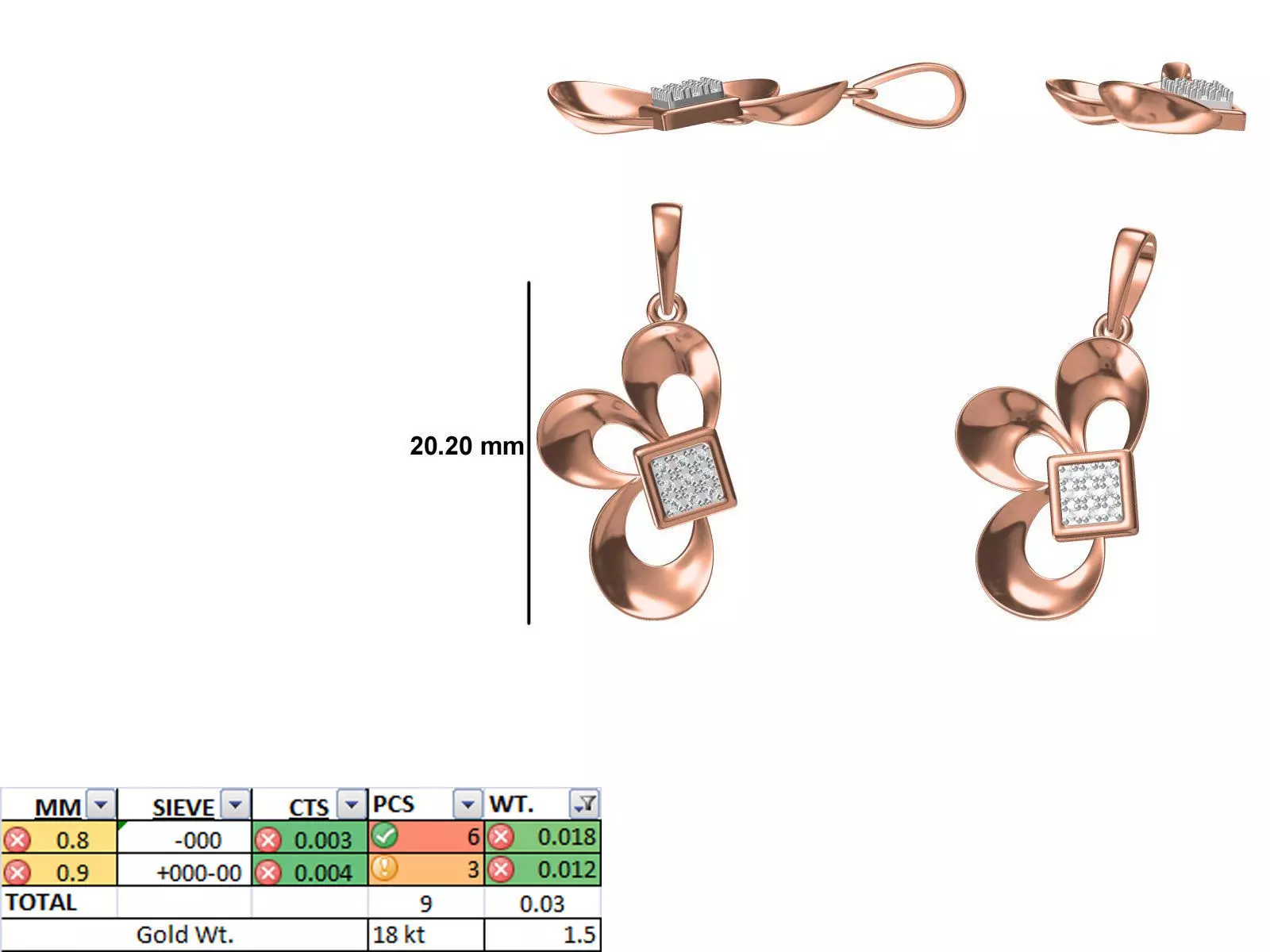 Light Weight Pendant STL OBJ FBX JCD Details 3D print model