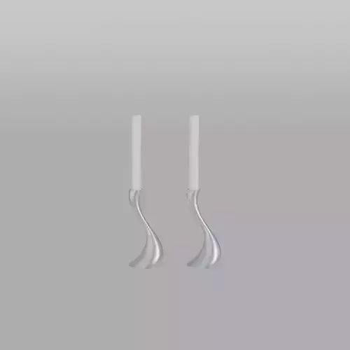 Cobra Candlestick Stainless Steel 2-pack 16 cm Low-poly 3D model