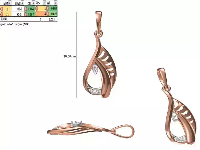 Light Weight Pendant STL OBJ FBX JCD Details