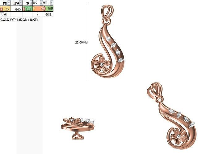 Light Weight Pendant STL OBJ FBX JCD Details 3D print model